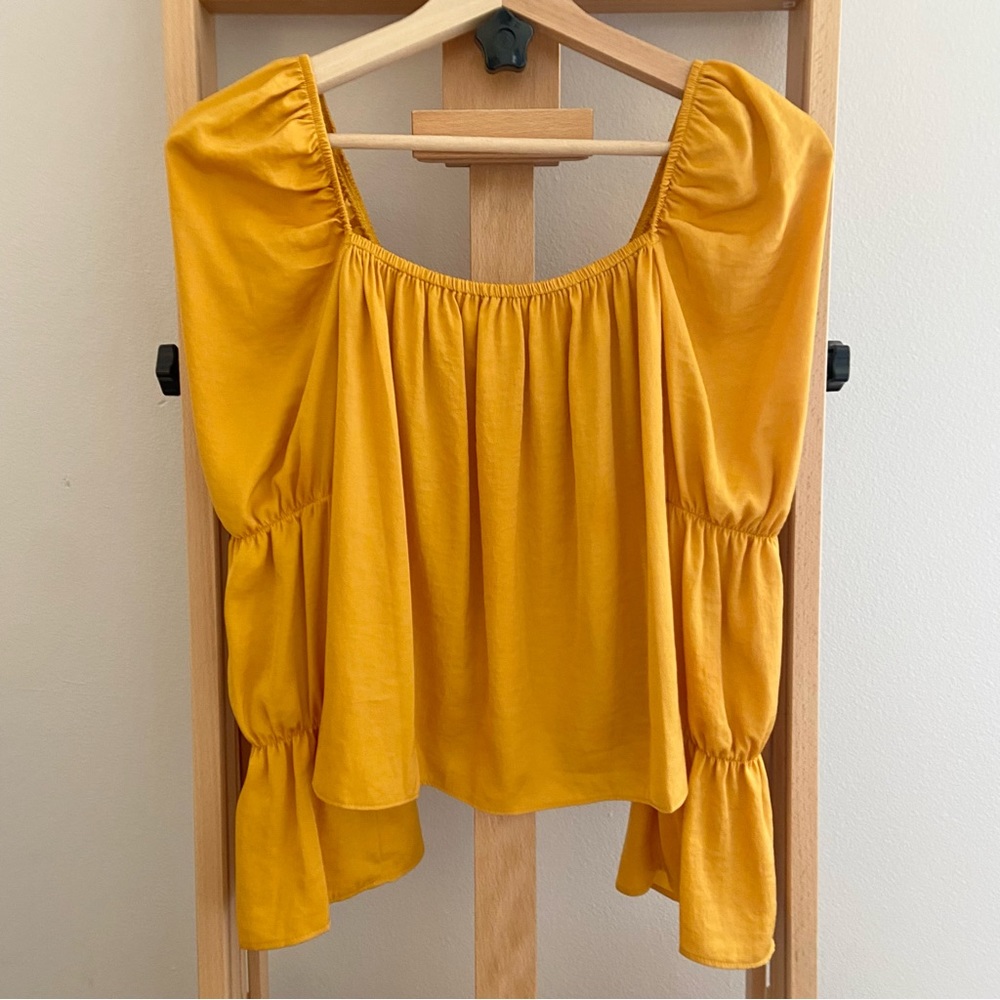 Bcbgeneration Yellow Square Neck Blouse - image 1